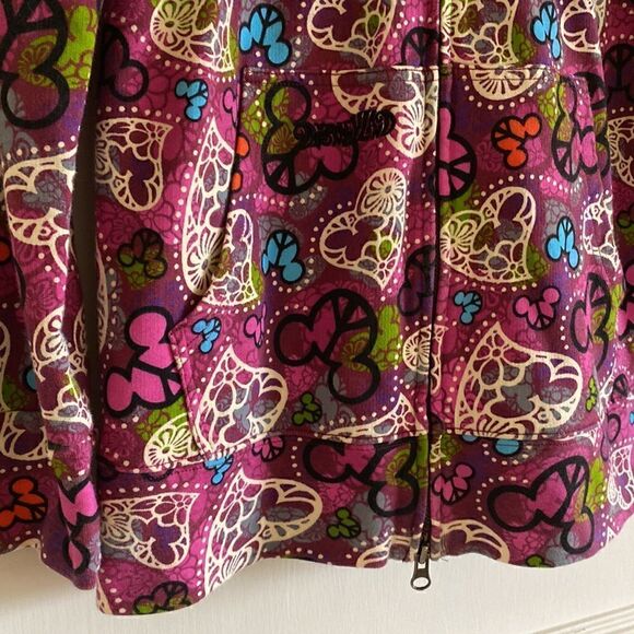 Disneyland Resort Peace Mickey Mouse Zip Up Hoodie Peplum Jacket Size S - Picture 4 of 13